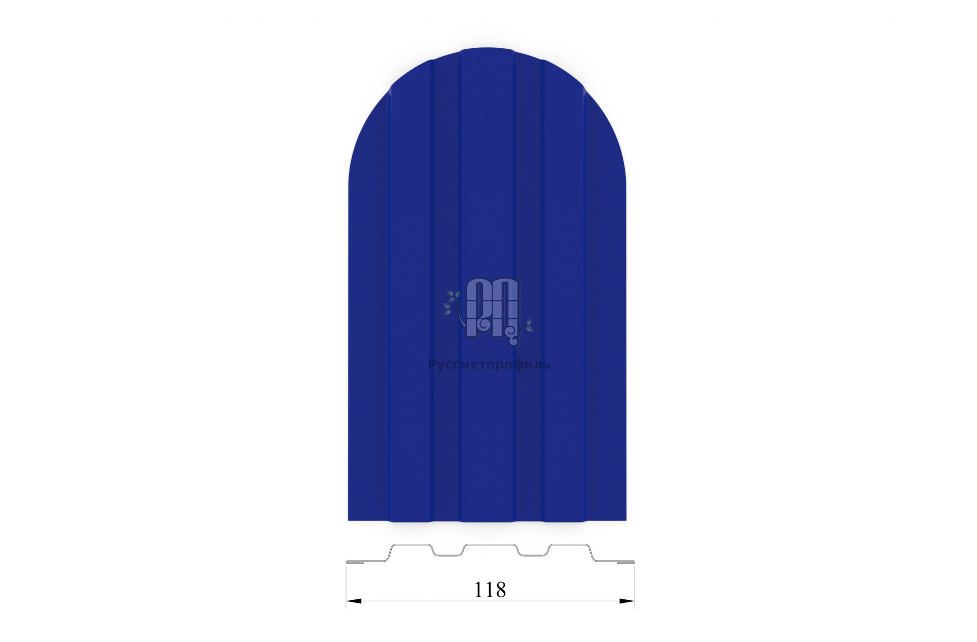 Штакетник трапеция (ширина 118 мм) - 0,4 мм RAL 5002 Ультрамарин
